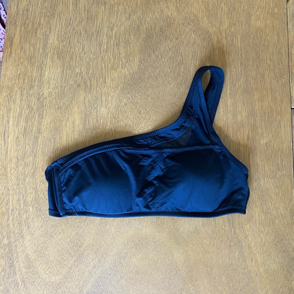 One Shoulder Mesh Black Bikini Top *MOVING SALE*